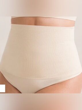 Shapermint High-Rise Ribbed Waist Shaper Thong- Cream